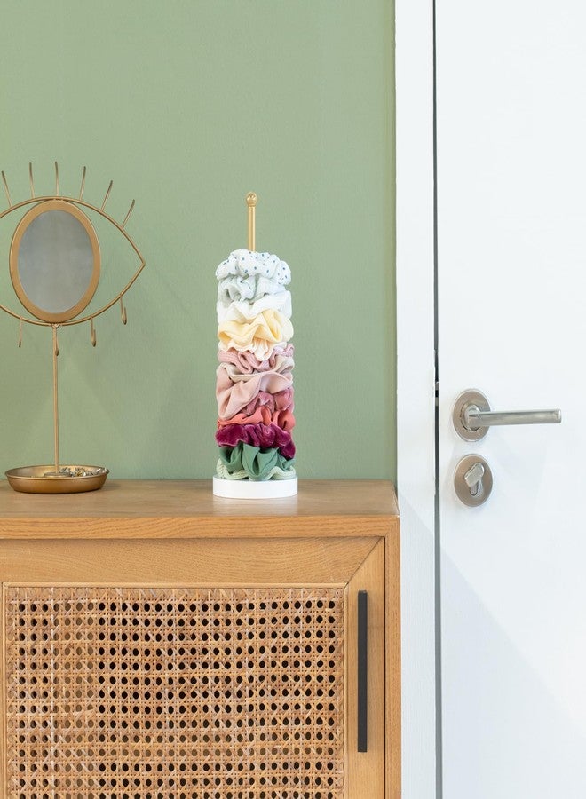 داهي حامل ربطات الشعر داهي، منظم إكسسوارات الشعر، حامل معدني عصري، منظم لتخزين وعرض ربطات الشعر، مناسب لغرف نوم النساء والفتيات، ديكور الحمام، ذهبي اللون - Image 2